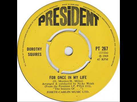 UK New Entry 1969 (184) Dorothy Squires - For Once In My Life