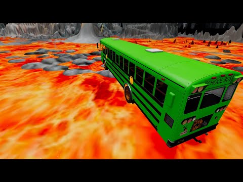 Random Cars Jumping Into HOT LAVA - BeamNG.Drive