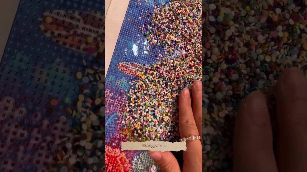 The 'fastest way' to complete a diamond painting | Blinggemart® #paintwithdiamonds #oddlysatisfying