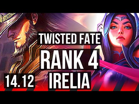 TWISTED FATE vs IRELIA (TOP) | Rank 1 TF, Rank 4 | EUW Challenger | 14.12