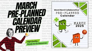 2025 March Pre Planned Calendar Walk Through || Lessons for Middle School ELA Teachers