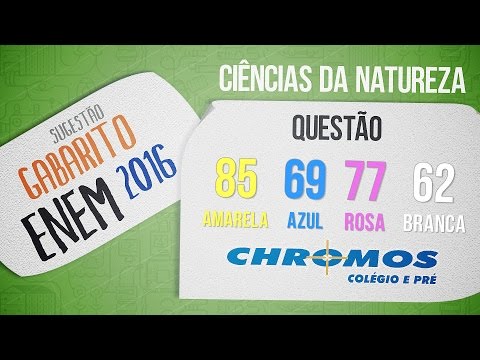 Gabarito ENEM 2016 CHROMOS - Prova Amarela: Questão 85