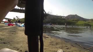 preview picture of video 'Colorado River, Ocean to Ocean Highway Bridge, Gateway Park, 29 June 2013,  GP017247'