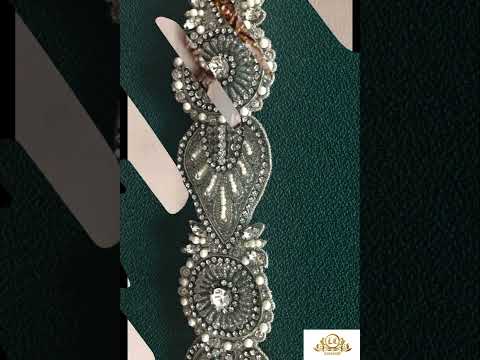 Net white fancy embroidered belts