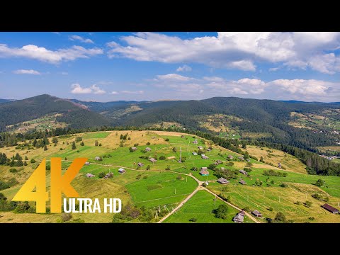 Bird's Eye View of the Carpathian Mountains, Ukraine - 4K Drone Video with Ambient Music