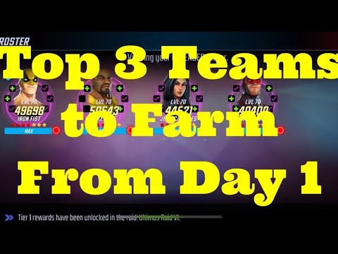 Top 3 Teams to Farm from Day 1 - Guide - Marvel Strike Force - Free to Play