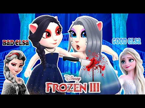 My Talking Angela 2 | Bad Elsa killed Good Elsa | New editorial 🖤 Good vs bad 😞 Cosplay frozen Queen