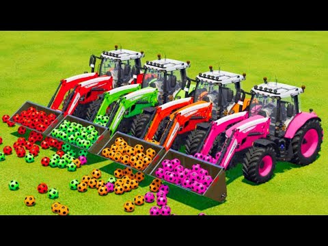 Load And Transport Soccer Balls With Massey Ferguson Tractors - Farming Simulator 22