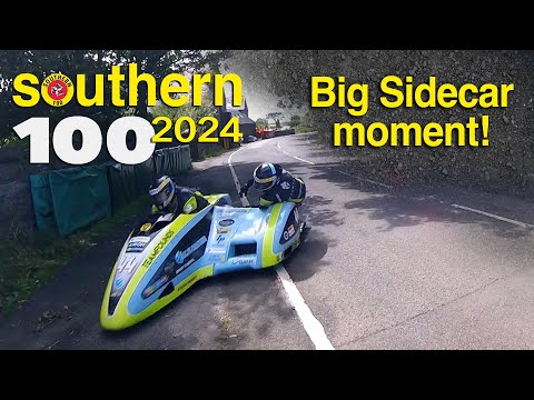 Huge Sidecar moment! Southern 100 Road Races 202 | Alan Founds & Rhys Gibbons