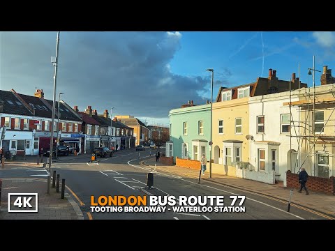 London Bus Ride Upper Deck POV | Route 77 Tooting to Waterloo Station | Sunny Afternoon Bus Ride