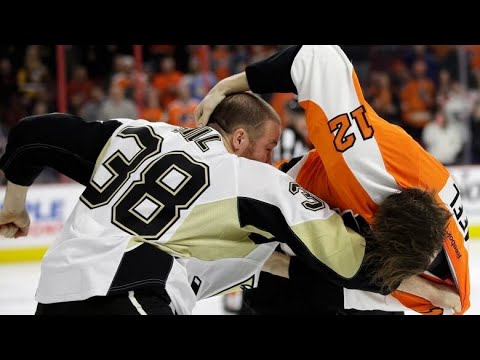 Penguins Vs Flyers January 20 2015 All Fights, Scrums
