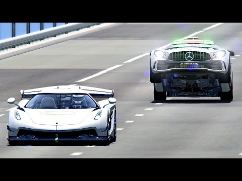 Koenigsegg Jesko vs F1 Safety Car 10000 HP - Drag Race EPIC RACE