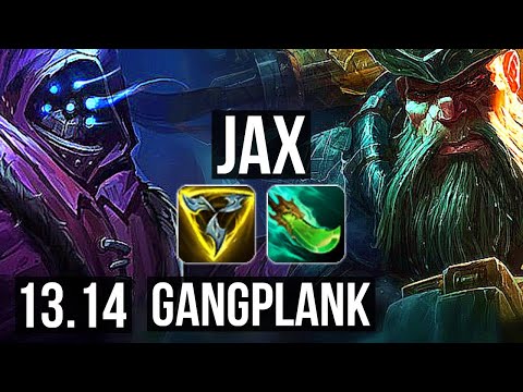 JAX vs GANGPLANK (TOP) | 1500+ games, 6 solo kills, 8/2/3, 800K mastery | KR Master | 13.14