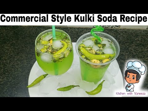 Commercial Style Kulki Soda Recipe | Green Chili Soda Recipe by Kitchen with Vaneeza