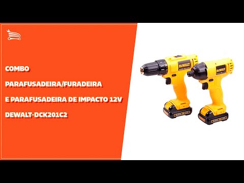 Combo Parafusadeira/Furadeira e Parafusadeira De Impacto 12V 110V DEWALT-DCK201C2 - Vídeo