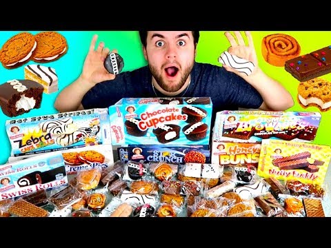 TRYING EVERY LITTLE DEBBIE DESSERT!!! - Zebra Cakes, Cosmic Brownies, Donuts & Cupcakes Taste Test! Video