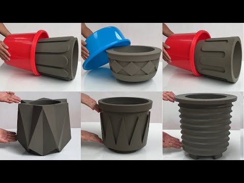 Beautiful And Unique - How To Make 6  Flower Pots From Cement / DIY Beautiful Flower Pots At Home