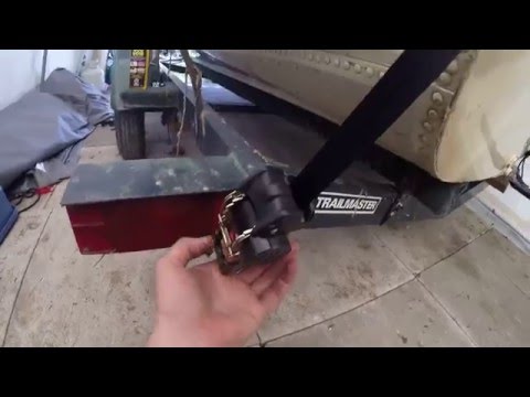 Ratcheting Trailer Tie Down Strap Install - Aluminum Boat Project #14