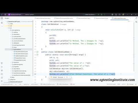 Core Java Oops Part 17 Methods In Java Methods Primitive Data Types Call By Value
