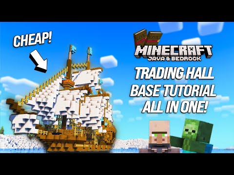 Minecraft Trading Hall & Base Tutorial [Aesthetic] [Java/Bedrock/Console] [1440p HD]