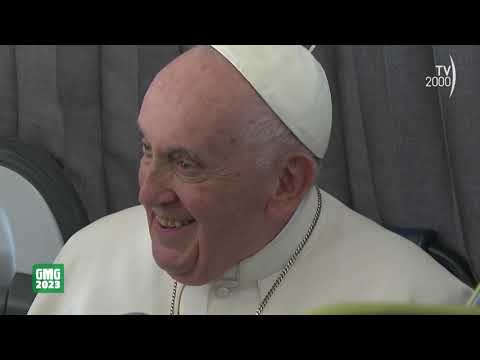 Conferenza stampa di Papa Francesco sul volo di ritorno dalla GMG 2023 di Lisbona