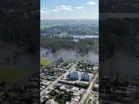 Imágenes del Gobierno de Durazno muestran la dimensión de la creciente del río Yí