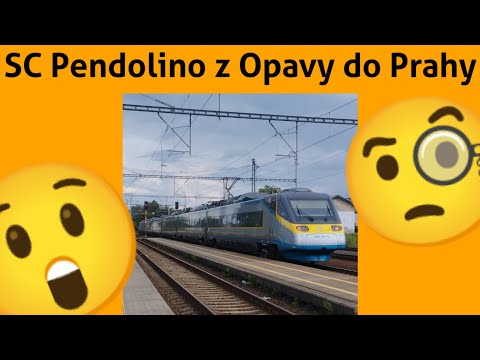 SC Pendolíno ze směru Opava východ do stanice Praha Hlavní nádraží zachyceno ve stanici Štítina