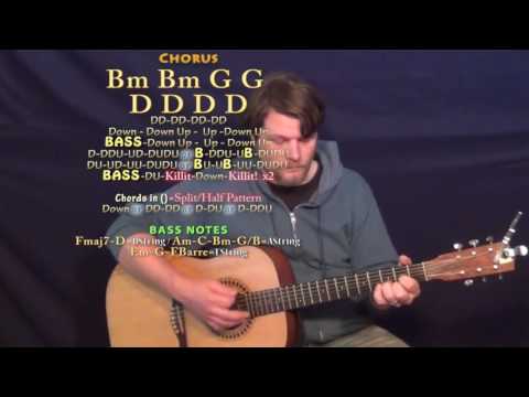 Kill A Word (Eric Church) Guitar Lesson Chord Chart in D Major - Bm D G A