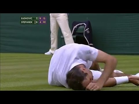 Djokovic v Stepanek: sensational rally - Wimbledon 2014