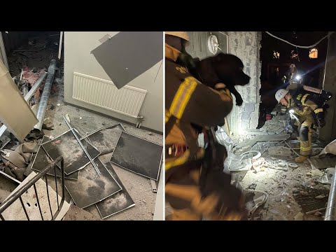 Bilderna visar söndersprängda trapphuset i Huvudsta | TV4 Nyheterna | TV4 & TV4 Play