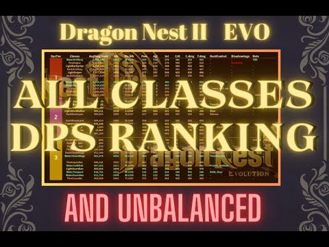 Dragon Nest 2 Evolution | All Class Dps Ranking and Unbalanced 龍之谷2進化 全職業輸出排行與不平衡