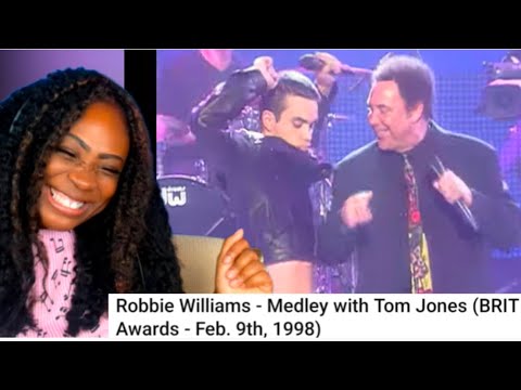 First Time Reaction Robbie Williams - Medley with Tom Jones (BRIT Awards - Feb. 9th, 1998)