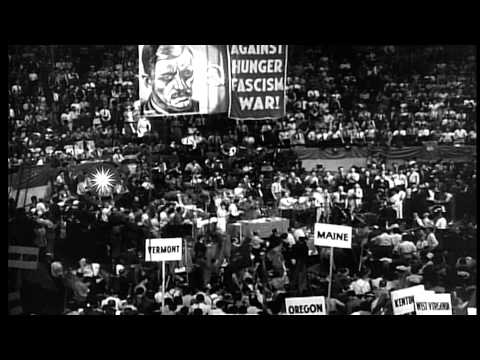 Ninth National Convention of the Communist Party, New York City. Earl Browder and...HD Stock Footage