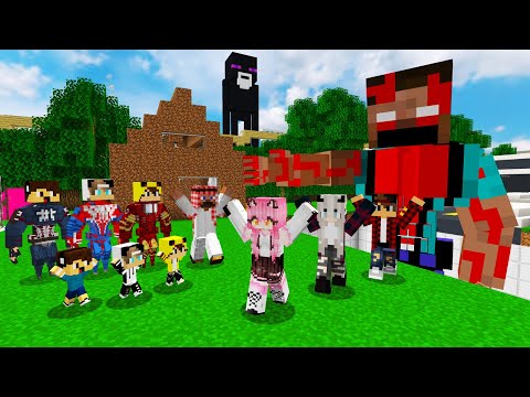 ماين كرافت لكن جيجي وكعبول وعبوسي الخارقين نقذوني من العملاق الخارق 😨😱 #فلم_ماين_كرافت