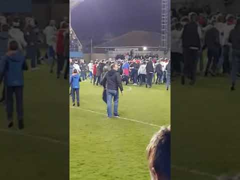 Darlington FC Fans Invading The Pitch At Whitby