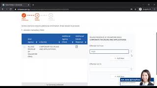 Granting accountant/tax advisor access to e-services via Corppass