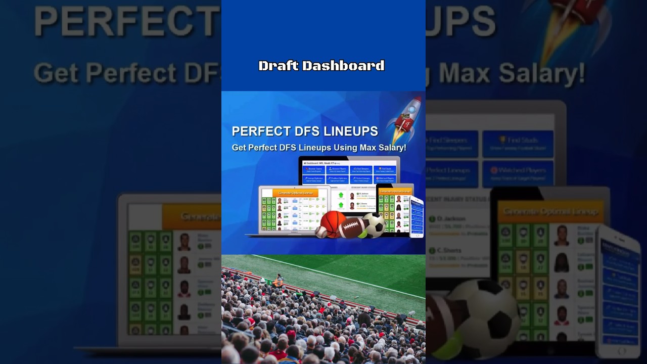 Draft Dashboard: Perfect DFS Lineups 🏈🏀⚽️#dfs #shorts