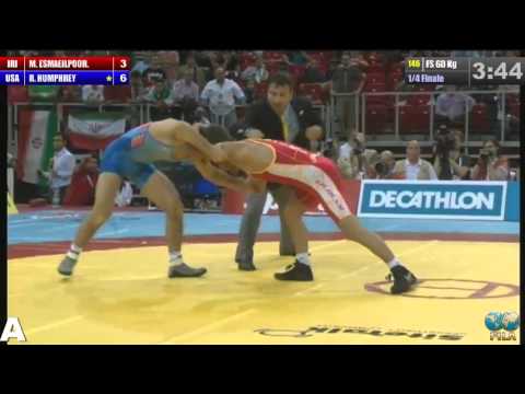 Masoud Esmailpour (IRI) vs Reece Humphrey (USA) 60kg 1/4 Final - 2013 World Wrestling Championships