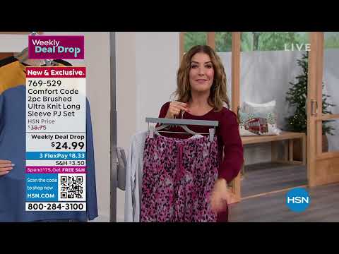 Comfort Code 2piece Brushed Ultra Knit Long Sleeve PJ Set