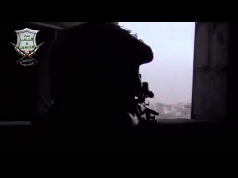 استهداف قناص قوات النظام من قبل سرايا الحسن والحسين في مدينة دمشق في محافظة دمشق