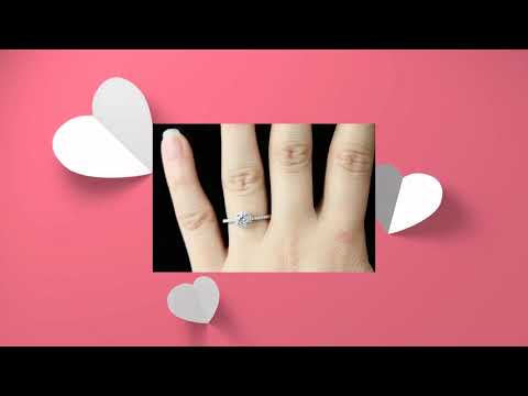 14k White Gold Diamond Ring Engagement Ring Solitaire Ring 4mm/0.25 Carats Round Cut Diamond Halo...