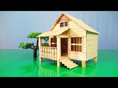 How to Make a Cute House By using Popsicle Stick 100 % - model 14