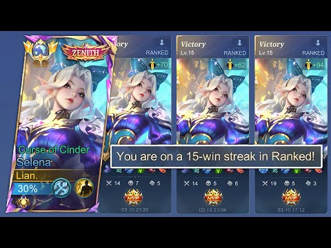 WHEN SUPREME SELENA USE CURSE OF CINDER IN SOLO RANK GAME!!(auto winstreak)