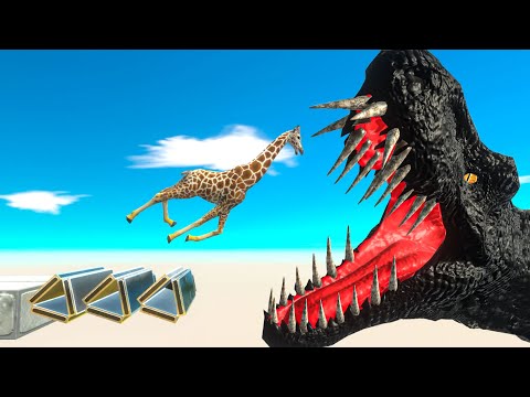 TRAP SPRINGBOARD Into The Mouth T-REX ► Animal Revolt Battle Simulator