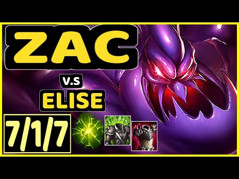 4LAN (ZAC) vs ELISE - 7/1/7 KDA JUNGLE GAMEPLAY - BR Ranked DIAMOND
