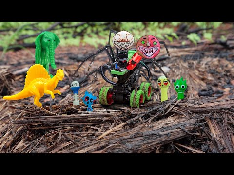 Redesign 2 Headed Spider Choo Choo Charles vs Horror Sprunki and Dinosaur | Creepy Car