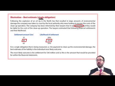 IAS 37 - Best estimate - ACCA Financial Reporting (FR)