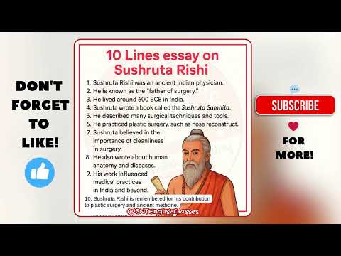 10 Lines Essay On Sushruta Rishi | Sushruta Rishi Essay | Short Essay Sushruta
