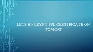 Lets encrypt SSL certificate on tomcat