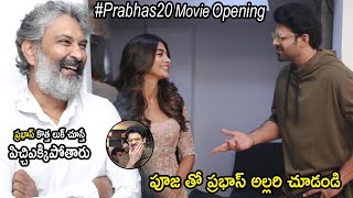 Rebel Star Prabhas New Look At His 20th Movie Opening || Rajamouli || Pooja Hegde